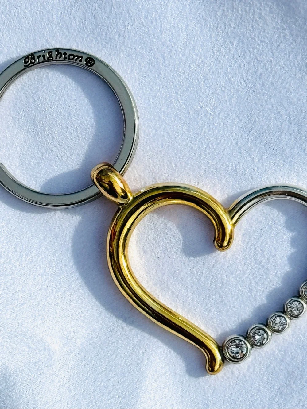 BRIGHTON Heart Keyring Key Fob - Gold & Silver Tone NWT